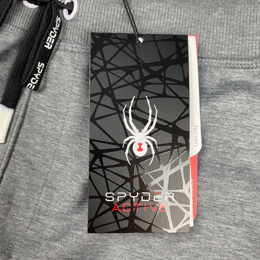 NEW Spyder ProWeb Gym Sweat Shorts Mens Large Gray Running Training - Picture 5 of 14